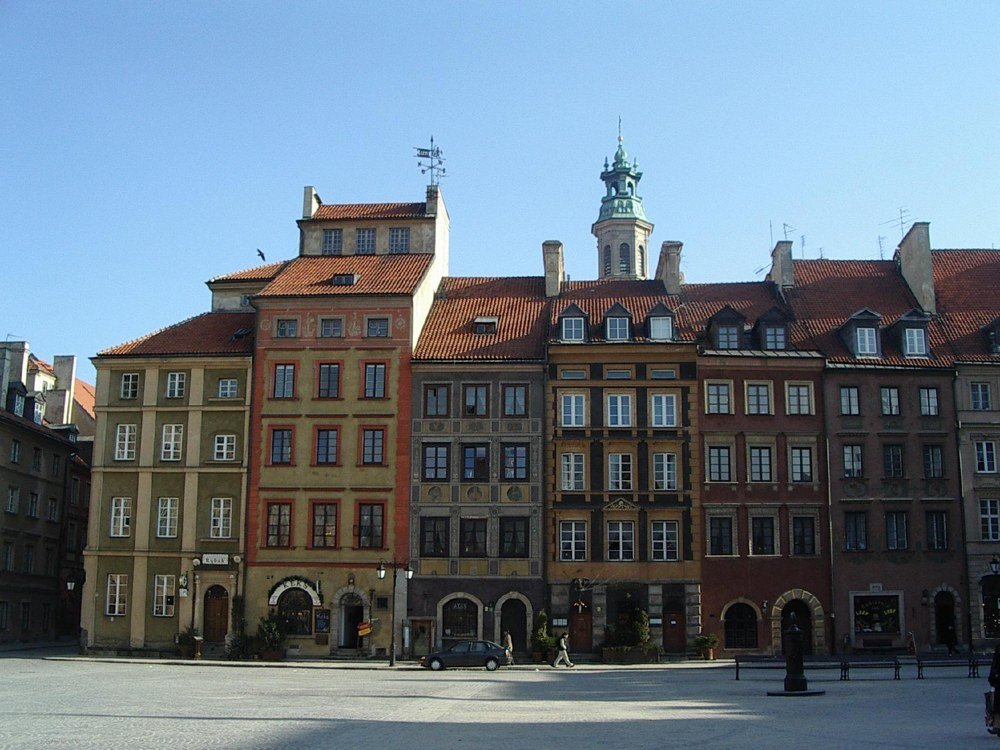 Colourful buildings in Warsaw Old Town